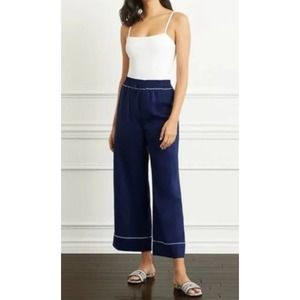 NEW Hill House Skylar Pants Navy Blue 100% Linen Womens Medium